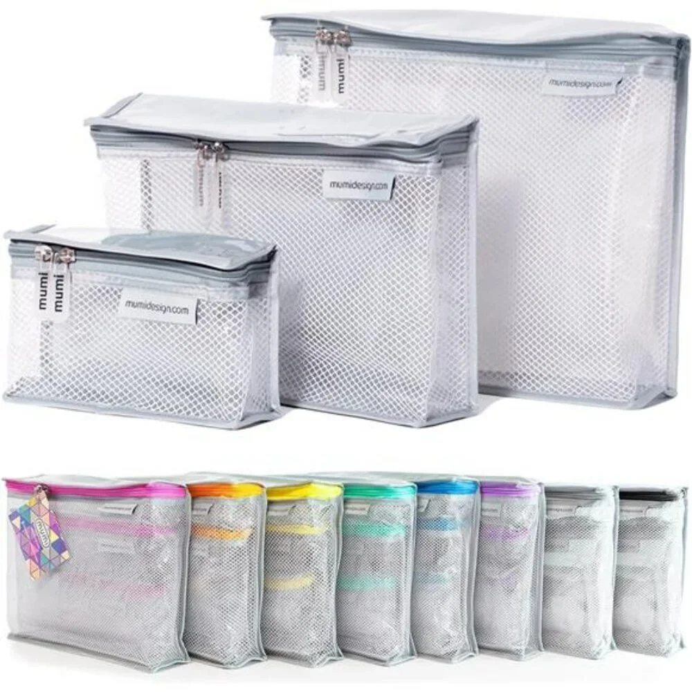 Mumi Clear Travel Toiletry Bag Set Waterproof Makeup Organizer TSA Approved